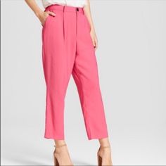 Nwt - Brand Is Target A New Day, Super Cute Slacks Worn Button And Elastic Waist, Also Have Elastic In Back Of Ankle. Please See Hot Pink Matching Blazer! Size Is Xxl. First Photo Is The Same Pants To Show Fit But Only Black For Sale. Key Words: Eloquii, Torrid, Eloquii Pants, Plus Size Pants, Plus Size Slacks, Plus Size Ankle Pants, Plus Size Dress Pants, Asos Curve, Asos Curve Pants, Torrid Ankle Pants, Asos Ankle Pants, Plus Size Suit, Red Pants, Green Pants, Lane Bryant, Lane Bryant Pants, P Summer Business Casual Pants With Buttons, Business Casual Summer Pants With Buttons, Pink Bottoms With Buttons For Fall, Pink Fall Bottoms With Buttons, Spring Business Casual Pants With Button Closure, High Waist Pink Pants With Buttons, High-waist Pink Pants With Buttons, Elegant Pink Bottoms With Buttons, Summer Office Bottoms With Buttons