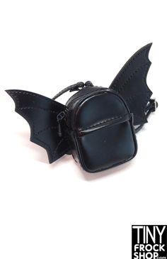 Integrity Legendary She's That Witch Sooki Black Bat Backpack This black vinyl backpack is EPIC! Bat shaped with stitched wings, zipper, buckles and straps. Black Leather Halloween Bags, Black Leather Shoulder Bag For Students, Black Backpack For Halloween Cosplay, Black Halloween Standard Backpack, Black Standard Backpack For Halloween, Gothic Black Backpack Bag, Black Backpack For Halloween Travel, Black Halloween Backpack, Gothic Black Standard Backpack