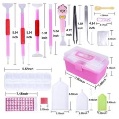 Pink Tool Box, Diy Rhinestone Crafts, Painting Tool, Rhinestone Crafts, Christmas Diamonds, Diy Rhinestone, Diamond Embroidery