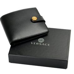 Versace Men's Black 100% Leather Gold Medusa Bifold Wallet Product Details Retail Value: $495.00 This Is Authentic Versace Men's Black 100% Leather Gold Medusa Bifold Wallet Material: 100% Leather Country/Region Of Manufacture: Italy Model: 1002896 1a02150 1b00v Sku: Bb-3054 Length: 4.2" Width: 3.5" Features: 2 Cash Slots, 8 Credit Card Slots Classic Leather Wallet With Logo Plaque, Classic Leather Wallets With Logo Plaque, Classic Formal Wallet With Logo Plaque, Classic Formal Wallets With Logo Plaque, Designer Business Wallet With Logo Plaque, Designer Leather Wallet With Rfid Blocking, Designer Leather Wallet With Smooth Grain, Leather Wallets With Logo Plaque For Everyday, Leather Wallets With Logo Plaque