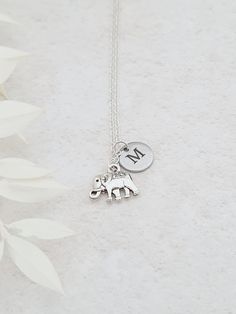 Personalised elephant necklace engraved with an initial of your choice. This customisation makes this a special gift for someone or a little gift for yourself. Elephant measures 13mm x 9mm. Initial disc measures 10mm in diameter and is stainless steel. Necklaces will arrive in a bag ready for giving. Dainty Silver Charm Necklace For Mom, Nickel Free Pendant Charm Necklace For Best Friend, Nickel-free Pendant Charm Necklaces For Best Friend Gift, Nickel-free Pendant Charm Necklace For Best Friend, Nickel-free Round Pendant Charm Necklaces For Best Friend Gift, Nickel-free Round Pendant Charm Necklace For Best Friend, Silver Initial Pendant Charm Necklace Nickel Free, Silver Charm Necklace With Round Pendant For Gift, Nickel Free Silver Charm Necklaces As Gift