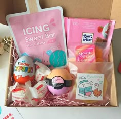 an open box with various items in it