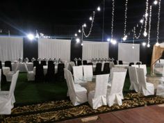 tables and chairs are set up for an event