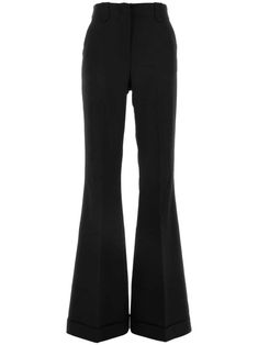 Find ANDAMANE Sofia Trousers on Editorialist. black twill weave stretch-design concealed front button, hook and zip fastening belt loops two diagonal pockets to the sides pressed crease rear welt pocket turn-up cuffs flared design Formal Flare Bottoms With Belt Loops, Elegant Flare Pants With Belt Loops, Black Fitted Bottoms With Concealed Front Fastening, Fitted Black Bottoms With Concealed Fastening, Elegant Flare Bottoms With Belt Loops, Black Flare Pants With Belt Loops, Fitted Pants With Concealed Front Fastening For Business Casual, Tailored Flare Black Pants, Tailored Black Flare Pants