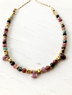 Multi Tourmaline Gold Necklace colorful Gemstone Tiny Beaded Necklace Precious Stone Multicolor Tourmaline Choker Dainty Rainbow Necklace - Etsy Bohemian Multicolor Tourmaline Necklaces, Handmade Multicolor Tourmaline Necklaces, Dainty Multicolor Gemstone Beaded Necklaces, Dainty Multicolor Gemstone Bead Necklaces, Multicolor Faceted Tourmaline Necklaces, Dainty Multicolor Gemstone Bead Necklace, Multicolor Tourmaline Faceted Beads Necklace, Multicolor Tourmaline Beaded Necklace With Faceted Beads, Multicolor Faceted Bohemian Jewelry