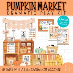 pumpkin market dramatic play kit with free printables for kids and adults to make