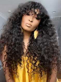 Hair Name: Human Hair Wigs with Bangs Hair Style: Water Wave Hair Hair Length: 8-26 inches Wig Weight: 200-320g/Wig (Depending on Lengths and Density) Color: Natural Color Density: 180% Density Cap Size: Medium, 22.5inch (Customize Size Service >) Quality: 100% Virgin Human Hair Wigs Shipment: DHL, FedEx, or UPS 3-7 Business Days Affordable Human Hair Wigs, Human Hair Wigs With Bangs, Hairstyles Color, Brazilian Hair Wigs, Textured Curly Hair, Hair Care Oil, Virgin Hair Wigs, Remy Hair Wigs, Deep Wave Hairstyles