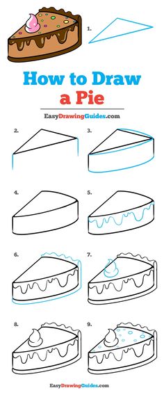 how to draw a pie step by step instructions for kids and beginners with pictures