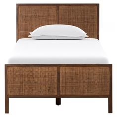 the headboard and foot board are made out of rattan