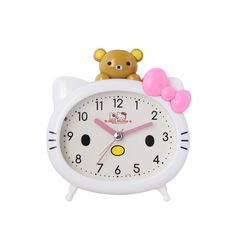 PRICES MAY VARY. [High Quality Design] - The Cat Clock Looks Like Cat Appearance, Very Cute, Kawaii.Colors: This color is white . The Cat Alarm Clock Is Made Of High-Quality Materials, And It Feels Smooth. This Clock Is Very Simple, So It Is Not Easy To Break. [Super Silent Hand] - The Second Scanning Hand Will Not Make Any Annoying Noise, And Keeps The Clock Silent, Creating A Super Quiet Sleeping Space For You [Simple Alarm Function] - The Loud Alarm Will Continue And You Can Easily Wake Up. B Alarm Clock Cartoon, Hello Kitty Bedroom Decor, Good Night Angel, Clocks For Kids, Cute Alarm Clock, Hello Kitty Bedroom, Kids Alarm Clock, Cute Clock, Hello Kitty Rooms