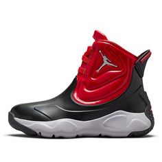 (PS) Air Jordan Drip 23 Rain Boot 'Bred' CT5798-006 Rain Boot, Hiking Shoes, Stylish Sneakers, Nike Air Jordan, Perfect Pair, Rain Boots, Air Jordan, Air Jordans, Nike Air