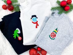 This cute, cozy, comfortable, classy, christmas crewneck sweatshirt will be a hit this holiday season! Don't be a grinch, spread holiday cheer Grinch Embroidery, Grinch Hand, Grinch Hands, Christmas Crewneck Sweatshirt, Monogram Sweatshirt, Long Sleeve Baseball Tee, Classy Christmas, Matching Sets Outfit, Comfort Colors Sweatshirt