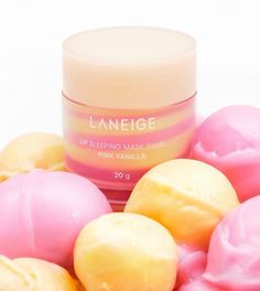 Laneige Lip Mask Pink Lemonade, Laneige Lip Sleeping Mask All Flavours, Pink Lemonade Laneige, Lanage Lip Products, Laneige Vanilla, Laneige Aesthetic, Girly Christmas Gifts, Preppy Skincare, Preppy Things