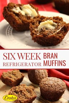 six week bran refrigerator muffins on a plate