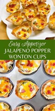 an easy appetizer with jalapeno popper wonton cups