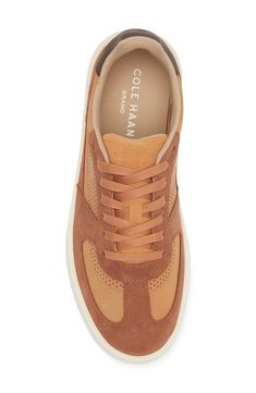 Tiny perforations bring breathable comfort to a sporty lace-up sneaker with rich suede overlays. Leather upper/textile lining/rubber sole Imported Sneaker Men, Cole Haan, Nordstrom Rack, Rubber Sole, Leather Upper, Nordstrom, Lace Up, Bring It On, Sneakers