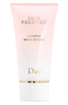 What it is: A nourishing hand cream with a high percentage of natural-origin ingredients that smoothes and brightens skin.What it does: This exceptional revitalizing cream combines the power of Rose de Granville micronutrients with rose fiber extract, rose wax and rose oil to deliver age-defying benefits to skin. Day after day your hands are enriched with beauty down to the very tips of your nails, and skin is enhanced with a subtle, heady rose scent. How to use: Massage into hands until the tex Dior Hand Cream, Rose Hand Cream, Dior Prestige, Rose Milk, Rose Scent, Rosé Hands, Rose Scented Products, Rose Oil, Cream Roses