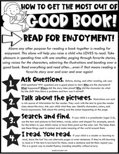 a black and white poster with instructions on how to get the most out of good book