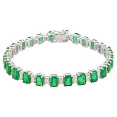 Check out this item from 1stdibs! 14.80 Carat Emerald 2.25 Carat Diamond 14 Karat Gold Tennis Bracelet: https://www.1stdibs.com/id-j_14413382 Formal Emerald Cut Diamond Bracelet, Luxury Emerald Cut Green Diamond Bracelet, Formal Emerald Diamond Bracelet With Brilliant Cut, Emerald-cut Green Tennis Bracelet For Formal Occasions, Emerald Cut Green Tennis Bracelet For Formal Events, Green Diamond Bracelet For Formal Occasions, Formal Emerald Diamond Bracelet, Luxury Green Tennis Bracelet For Formal Events, Formal Green Emerald Cut Tennis Bracelet