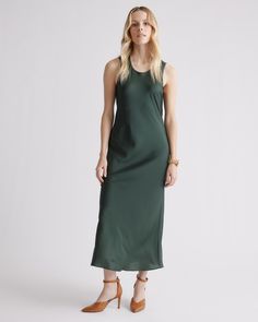 Washable Stretch Silk Tank Midi Dress Capsule 2023, How To Look Expensive, Silk Cami, Sleeveless Midi Dress, Overlay Dress, Silk Tank, Spring 2023, Bra Straps, Midi Dress Sleeveless