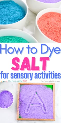 colored Salt Cvc Sensory Activities, Letter Sensory Play, Sensory English Activities, Sensory Abc Activities, Phonics Sensory Bin, Slp Sensory Activities, Special Activities For Toddlers, Sensory Preschool Ideas, Letter S Sensory Bin