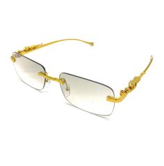 This Gold/Silver Framed Multi-Color Rectangle Shaped Sunglass is a luxurious piece with strong Gold accent metal frames with a Jaguar design on the side and UV Ray Protection. Both Men and Women can rock this piece. We strive to offer the most exquisite pieces at the best prices in the game so don't hesitate when adding multiple items to your cart. The perfect accessory to any outfit, casual or business, this piece will turn heads in just the right way Perfect to pair with any Watch, Chain, Brac Jaguar Design, Luxury Gold Rimless Sunglasses, Luxury Gold Rimless Shield Sunglasses, Luxury Vintage Gold Sunglasses, Luxury Gold Sunglasses With Metal Frame, Vintage Gold Rectangular Sunglasses, Retro Glasses, Gold Accents, Rectangle Shape