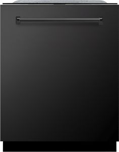 a black dishwasher with the door open