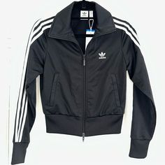 Adidas Brand New Tracksuit Jacket In Black. Size Xs Classic Fitted Winter Track Jacket, Adidas Fitted Track Jacket For Streetwear, Fitted Black Track Jacket Sportswear, Adidas Black Track Jacket For Spring, Fitted Adidas Winter Track Jacket, Spring Adidas Black Track Jacket, Adidas Fitted Casual Track Jacket, Adidas Fitted Sporty Track Jacket, Fitted Adidas Track Jacket For Winter