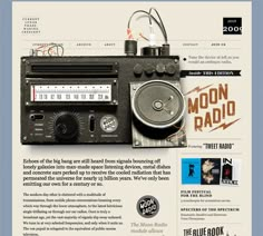 an old fashioned radio is featured on the website