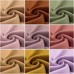 six different colors of fabric with the same pattern