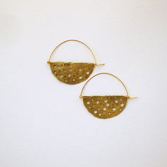 HALF SUNRISE Handmade earring metalwork by havanaflamingo Dainty Hammered Brass Earrings, Everyday Handmade Brass Hoop Earrings, Bohemian Small Hoop Hammered Earrings, Small Hammered Hoop Earrings Bohemian Style, Dainty Hand Forged Brass Earrings, Bohemian Hammered Brass Hoop Earrings, Small Hoop Brass Earrings With Hammered Detail, Small Hoop Hammered Brass Earrings, Handmade Dainty Brass Hoop Earrings