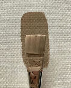 a close up of a paint brush on a white background