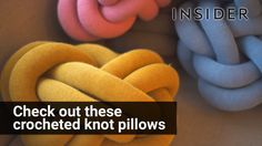 two different colored ropes with the caption, check out these crocheted knot pillows