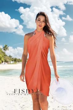 Fisdy - Versátil y elegante vestido de gasa de protección solar con múltiples opciones de uso para la playa Cover Up Dress, Fashion Boutique, Sun Protection, The Beach, Cover Up, Solar, Chiffon, Sun, Boutique