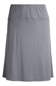 Fall for the easy drape of this everyday A-line skirt crafted with comfortable stretch. 27 1/2" length Elastic waist Unlined 95% rayon, 5% spandex Machine wash, tumble dry Imported Gray Relaxed Maxi Skirt With Lined Skirt, Gray Relaxed Maxi Skirt With Lining, Gray Relaxed Fit Lined Maxi Skirt, Gray Relaxed Fit Maxi Skirt With Lining, Flattering Solid Color Relaxed Fit Skirt, Gray Flowy Maxi Skirt, Stretch Gray Skirt With Lining, Relaxed Swim Skirt With Elastic Waistband In Solid Color, Versatile Solid Skirt With Elastic Waistband