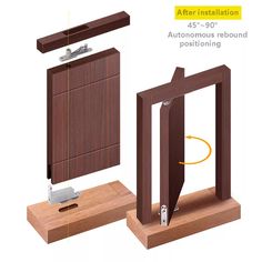 the instructions for how to install an automatic remodeling mechanism on a wooden frame