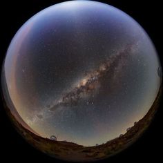 a fish eye lens view of the milky