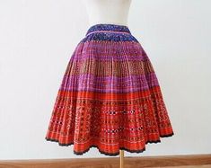 (eBay) Hmong Handmade Skirt Unique Hand-stitched Skirt Pretty Colorful Embroider Skirt Hmong Modern Clothes Style, Embroider Skirt, Hmong Culture, Hmong Fabric, Not Perfect, Be The Best, If You Love, Hand Stitched, Waist Skirt