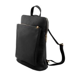 This versatile Black Soft Pebbled Leather Pocket Backpack is an excellent choice for daily use. It features adjustable leather straps that can be configured to comfortably wear the backpack on your back, over your shoulder as a tote, or in-hand using the top handle. Crafted from soft leather with a pebbled texture, this backpack is both stylish and durable. It has a soft gold zippered front pocket and a well-designed interior with separate compartments to keep your belongings organized and secur Everyday Backpack, Unisex Backpack, Leather Pocket, Pewter Metal, Black Pebbles, Grab Bag, Leather Work, Backpack Straps, Large Backpack