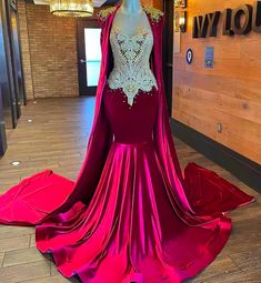 Senior Dresses, Prom 2k22, Wine Red Prom Dress, Red Mermaid Dress, Red Mermaid Prom Dress, Gown Birthday, Dream Marriage, Dress Dinner, Dinner Gown