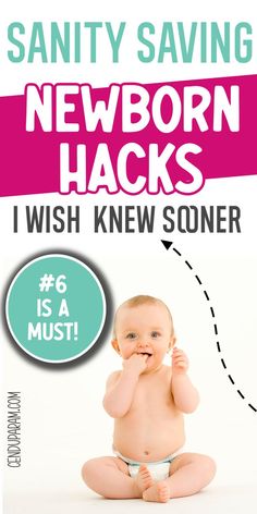 cute baby sucking fingers and title sanity saving newborn hacks i wish i knew sooner Checklist Newborn, Baby Checklist Newborn, Newborn Baby Needs, Newborn Stage, Baby Helmet, Essentials Checklist, Baby Vitamins