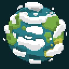 an image of the earth in pixel style