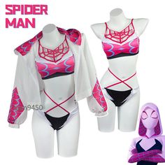 Store Categories Store Categories Other Spider Man Crosses The Universe Gwen Cos Suit Swimwear Coat Halloween Cos Gifts Product Description 100% New Condition and High Quality There is a slight color difference between the actual object and the picture. Package:1PC   Please Note： Please refer to the upper left image set for details. ** 1.Manual measurement of dimensions with an error of 1-3cm is normal. (Size: 1cm = 0.394 inch, 1 inch = 2.54cm)  2.The real color of the item may be slightly diffe Spider Man Bathing Suit, Fitted Pink Costume For Halloween, Fitted Pink Halloween Costume, Pink Long Sleeve Cosplay Costume For Halloween, Fitted Sets For Halloween Costume Party, Pink Themed Halloween Costume, Fitted Halloween Cosplay Set, White Long Sleeve Costume Party Set, White Long Sleeve Sets For Costume Party