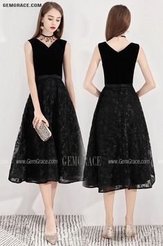 Retro Chic Black Lace Party Dress Tea Length Sleeveless Ref#BLS97035 at GemGrace. #HomecomingDresses Shop now to get $10 off. Pro custom-made service for wedding dress, formal dress. View Homecoming Dresses,Black Homecoming Dresses,Semi Formal Dresses for more ideas. Click to shop now! #BuyableHomecomingDresses Sleeveless Evening Dress For Banquet Holiday, Elegant Black Sleeveless Dress For Gala, Elegant Black Sleeveless Dress For Wedding, Elegant Black Sleeveless Wedding Dress, Fitted Sleeveless Dress For Evening Holiday, Sleeveless Holiday Banquet Dress, Fitted Sleeveless Dress For Holiday Evenings, Fitted Sleeveless Knee-length Dress For Gala, Black V-neck Sleeveless Dress For Formal Occasions