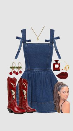 inspo for a Megan Moroney concert! I’m obsessed with her music and style! ❤️🍒#outfitinspo #beauty #concert #concertoutfit #red #denim #country #cowgirl #countryconcert #meganmoroney #outfit #summer Megan Moroney Concert, Megan Moroney, College Gameday Outfits, Obsessed With Her, Look Boho Chic, Country Cowgirl