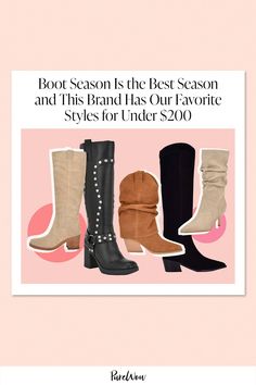 We love sniffing out the hottest seasonal trends and this year Nine West has all the top styles (think: cowboy, moto and over-the-knee boots) for under $200. #ad Boots Shopping, Timeless Boots, Best Boots, Fashion Silhouette, Colorful Heels, Western Booties, Motorcycle Boots, Cool Boots