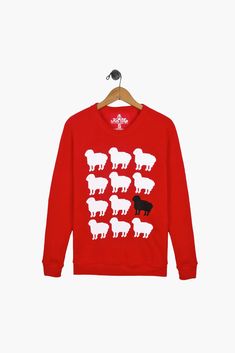 princess diana black sheep sweater red - Kin Ship Goods Long Sleeve Screen Print Sweatshirt For Winter, Fall Fleece Sweatshirt With Screen Print, Winter Cotton Sweater With Screen Print, Winter Crew Sweatshirt With Screen Print, Diana Black Sheep Sweater, Black Sheep Sweater, Sheep Sweater, The Mindy Project, Mindy Kaling