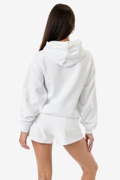 Our new mid-weight, 2-end fleece is made of a 50/50 blend of poly cotton and has a tight knit with minimal stretch. This 10 oz. fleece is an easy, versatile year-round textile. This oversized hoodie has a wide, voluminous fit and features a kangaroo pocket and matching rib cuffs and waistband. This mid-weight fleece is easy to layer in the spring and summer and is an ideal textile for active wear. Made in Los Angeles, Calif. Our experienced sewers earn up to $25 an hour and no less than $16; add Cozy Fit Sweats With Adjustable Hood For Loungewear, Adjustable Hood French Terry Sweats For Loungewear, French Terry Sweats With Adjustable Hood For Loungewear, Cozy Fit Sweatshirt With Adjustable Hood For Loungewear, Basic Hoodie With Ribbed Cuffs For Loungewear, Solid Sweats With Adjustable Hood For Loungewear, Comfy Cozy Fit Hoodie In French Terry, Comfy Cozy Fit French Terry Hoodie, Solid Color Sweatshirt With Ribbed Cuffs For Workout