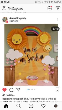 the instagram page on instagram com shows an image of a sun and clouds