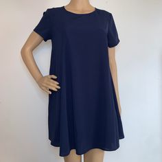 Lush Navy Blue Chiffon Dress. Nwot, Light And Flowy, Perfect For All Seasons. Length: Above Knee, Mini Size Xs, Dry Clean, 100%Polyester Flowy Chiffon Mini Dress With Short Sleeves, Blue Chiffon Mini Dress With Short Sleeves, Blue Knee-length Chiffon Dress, Blue Chiffon Short Sleeve Mini Dress, Blue Flowy A-line Chiffon Dress, Blue Chiffon A-line Summer Dress, Blue Short Sleeve Casual Chiffon Dress, Blue Fitted A-line Chiffon Dress, Casual Blue Chiffon Short Sleeve Dress